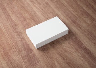 Bussiness card mockup.Bussiness cards on wood background. Template. - 3d render