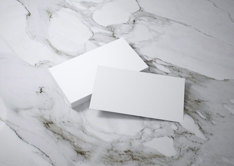 Bussiness card mockup.Bussiness cards on marble background.template. - 3d render