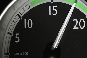 tachometer of a truck at economic mode of operation