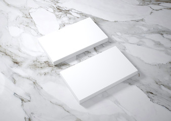 Bussiness card mockup.Bussiness cards on marble background.template. - 3d render