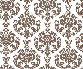 Fototapeta premium damask vector pattern simple seamless flower elegant