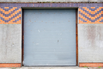 Roller shutter door closed business garage entrance door