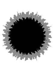 stadt ring kreis planet erde welt metropole silhouette umriss hauptstadt großstadt wolkenkratzer hochhäuser reisen urlaub ferien millionenstadt weltstadt häuser clipart logo design cool