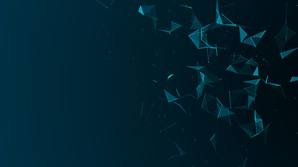 Abstract digital background. Cosmic particles. The effect of plexus. Big data visualization. 3d rendering