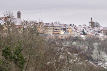 Rothenburg ob der Tauber, winter landscape