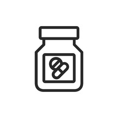 Fototapeta premium Pills bottle vector icon
