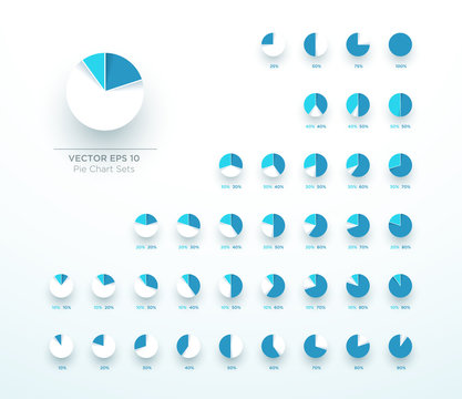 Pie Chart Vector Circle Diagram Infographic 3d Color Set