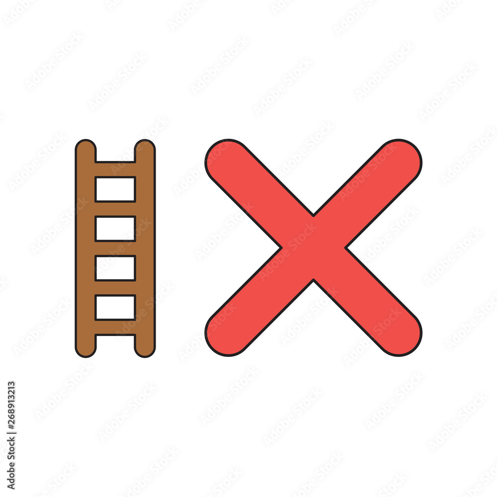 Poster vector icon concept of ladder with x mark.