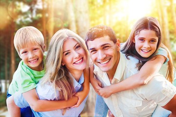 Lovely family in park  outdoor