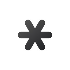 Fototapeta premium Text star or simple Snowflake icon. Vector illustration isolated on white background