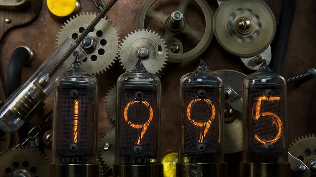 The Steampunk Device Is A Time Machine, The Counter Counts The Years And Stops At 2019, In The Old Style