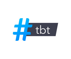 Tbt hashtag thursdat throwback symbol. Vector stock illustration.