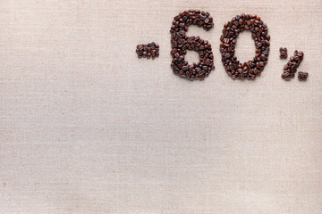 60% discount from coffee beans aligned top right