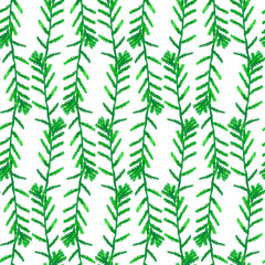 Seamless pattern with abstract green plants