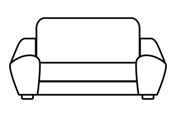 couch icon cartoon black and white
