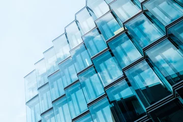 Fotobehang modern  architecture, office building glass facade © hanohiki
