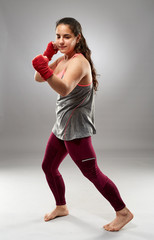 Young kickboxing lady