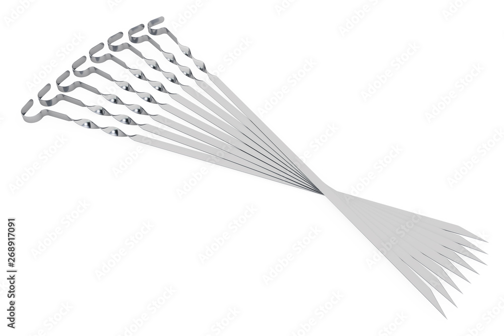 Aufkleber set of skewers, 3d rendering