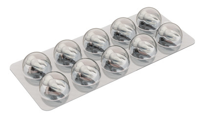 Medicines for dental disease, concept. 3D rendering