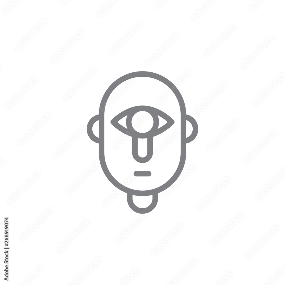 Poster cyclops icon. element of myphology icon. thin line icon for website design and development, app deve