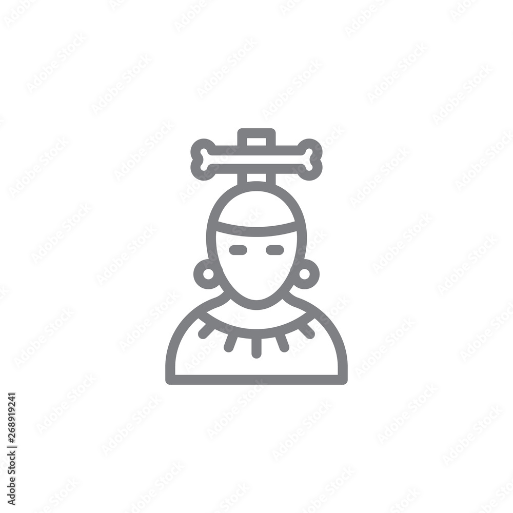 Poster mayan icon. element of myphology icon. thin line icon for website design and development, app develo