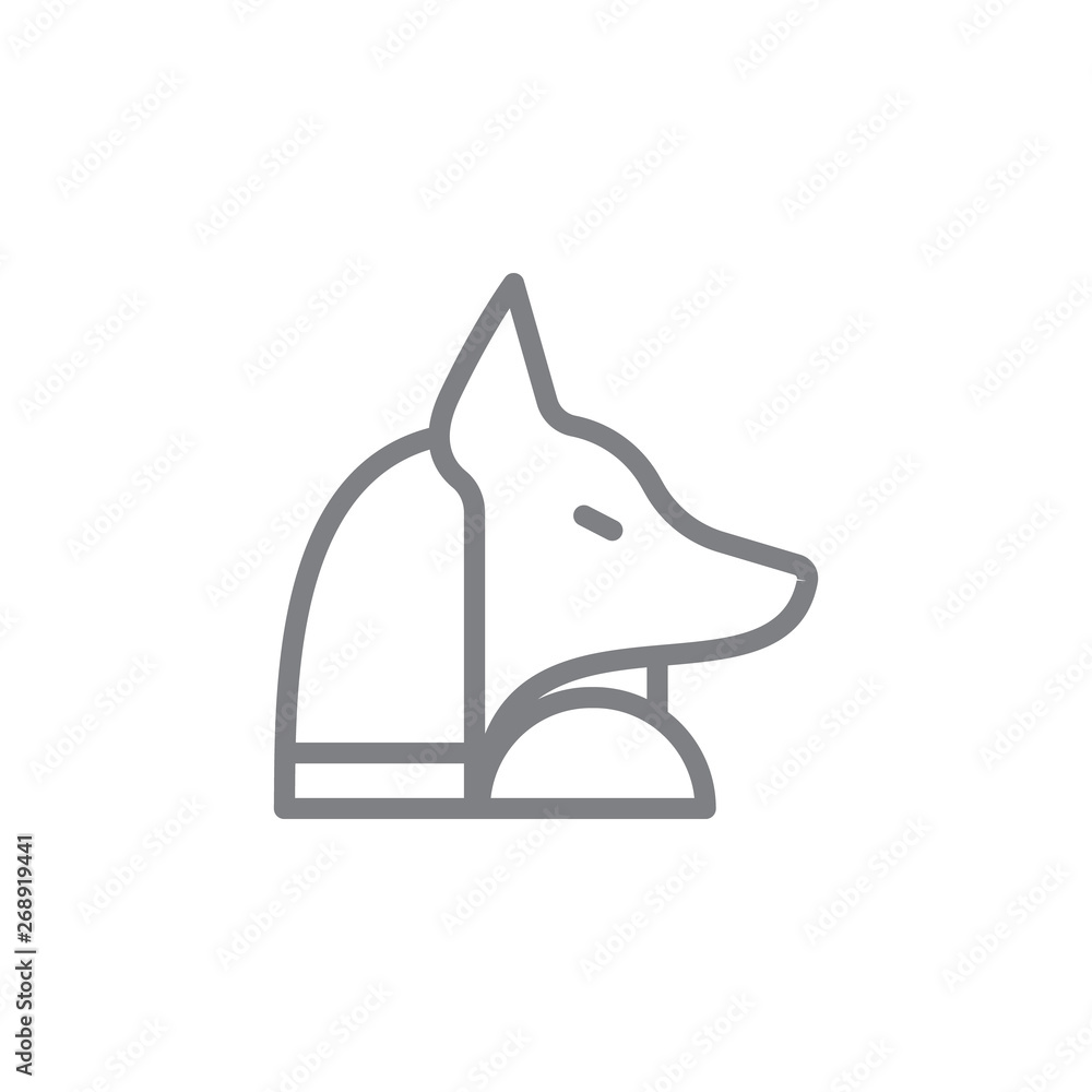 Poster anubis icon. element of myphology icon. thin line icon for website design and development, app devel
