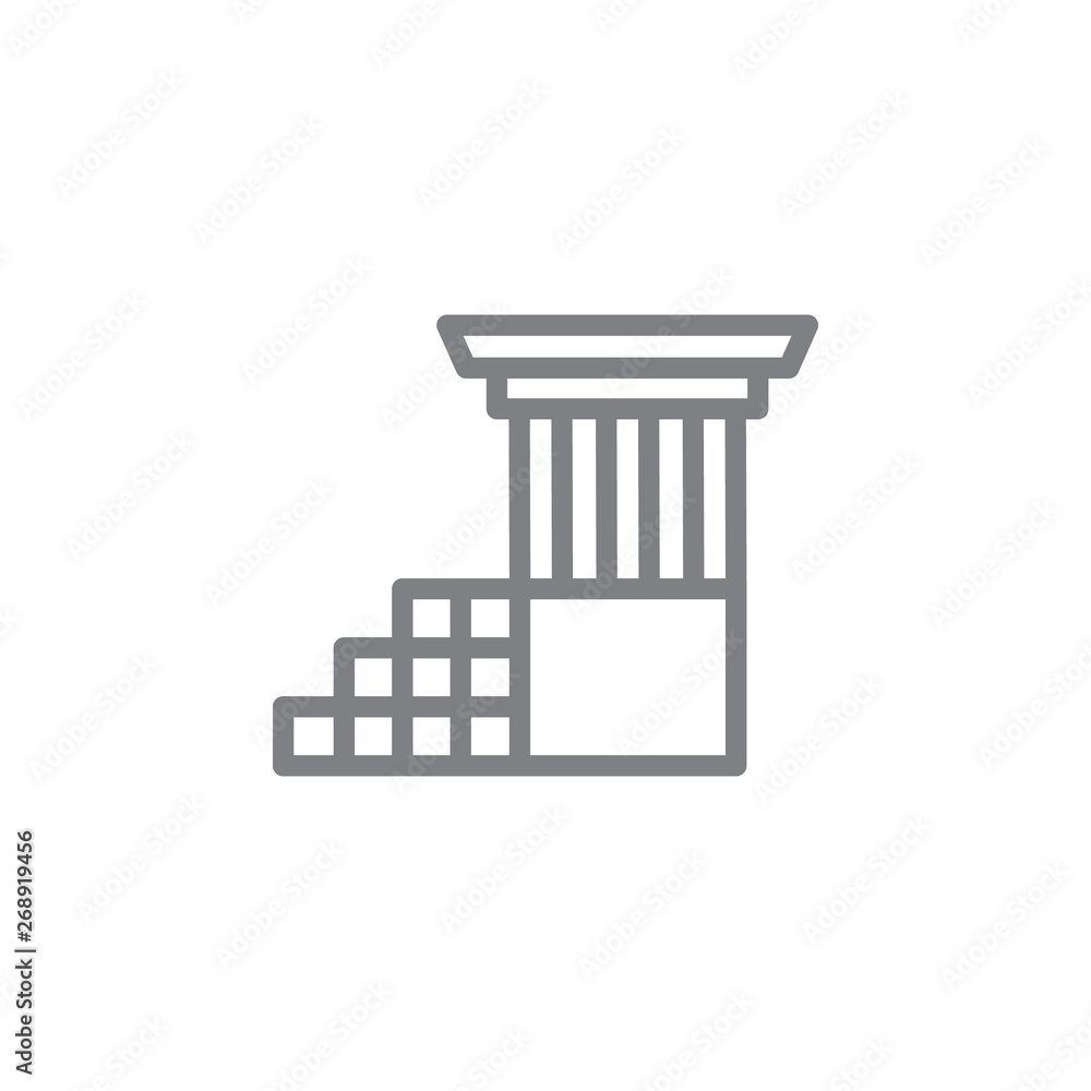 Poster ruins icon. element of myphology icon. thin line icon for website design and development, app develo