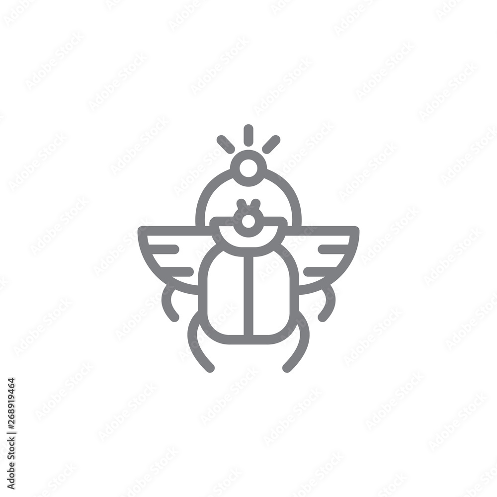 Poster scarab icon. element of myphology icon. thin line icon for website design and development, app devel