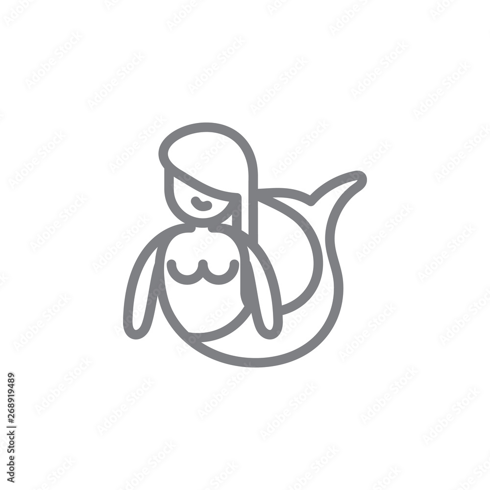 Aufkleber mermaid icon. element of myphology icon. thin line icon for website design and development, app deve