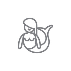 mermaid icon. Element of myphology icon. Thin line icon for website design and development, app development. Premium icon