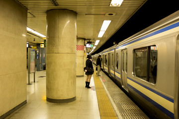 View of Japanese subway. Metro Japan