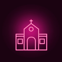 Church neon icon. Elements of Religion set. Simple icon for websites, web design, mobile app, info graphics