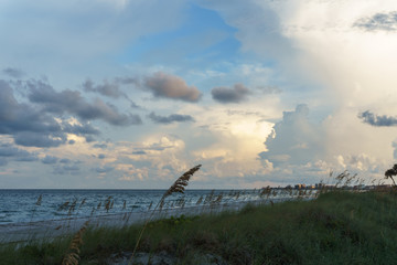 A beautiful cloudy morning on the beach in Treasure Island, Florida