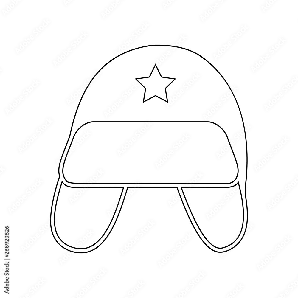 Poster hat with ear flaps icon. element of russia for mobile concept and web apps icon. outline, thin line 