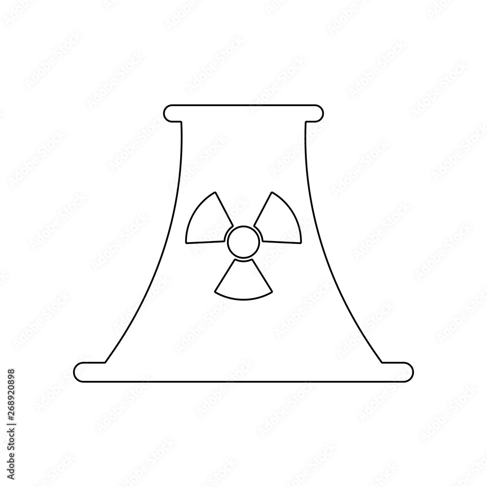 Poster nuclear power plant icon. element of russia for mobile concept and web apps icon. outline, thin line