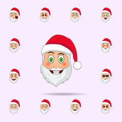 Santa Clause in smile emoji icon. Santa claus Emoji icons universal set for web and mobile