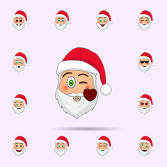 Santa Clause in send a kiss emoji icon. Santa claus Emoji icons universal set for web and mobile