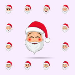 Santa Clause in shy emoji icon. Santa claus Emoji icons universal set for web and mobile