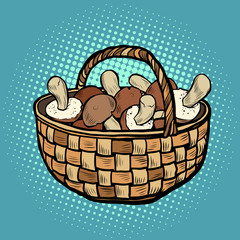 basket with mushrooms
