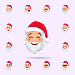 Santa Clause in rolled his eyes emoji icon. Santa claus Emoji icons universal set for web and mobile