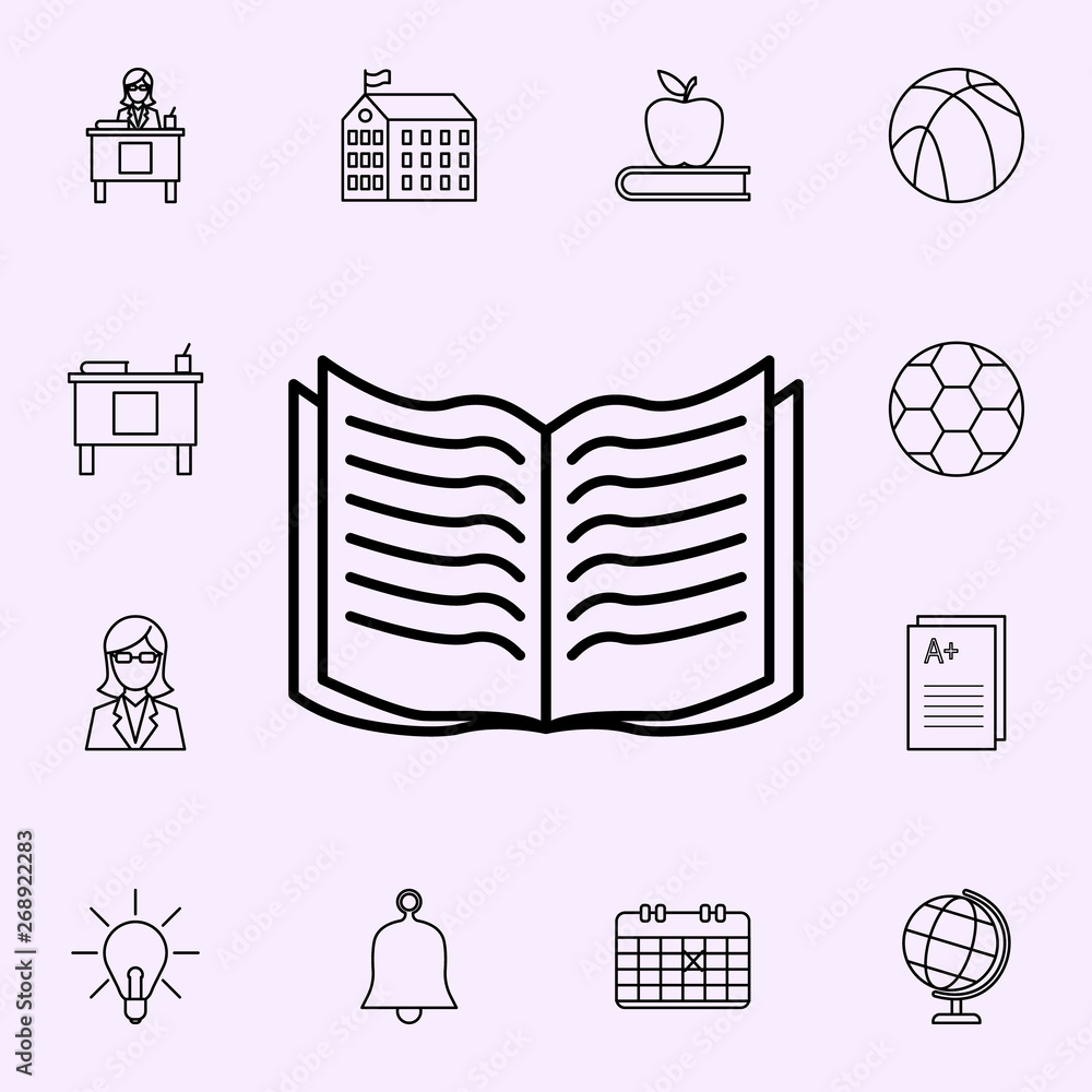 Poster open book icon. school icons universal set for web and mobile
