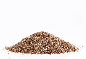 Organic chia seeds - Salvia hispanica. Space for text