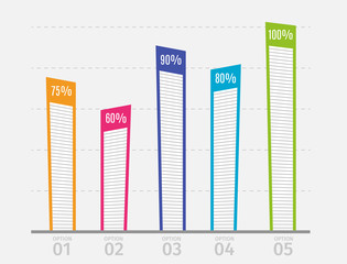 Modern colorful shaded chart, graph. Template for diagram, presentation and chart. Infographics elements. Vector illustration.