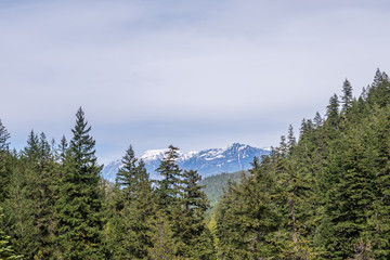 View of mountains in British Columbia, Canada.