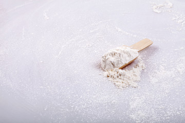 baking flour cookery over table