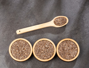 Organic chia seeds - Salvia hispanica. Space for text