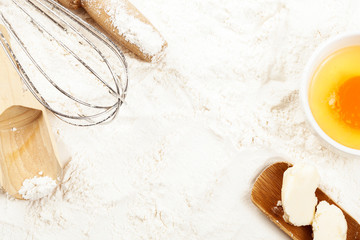 baking flour cookery over table