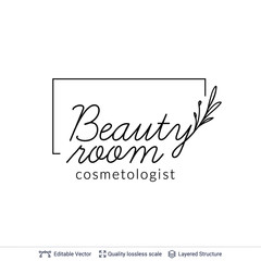 Beauty room or salon cosmetologist logo design.
