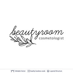 Beauty room or salon cosmetologist logo design.