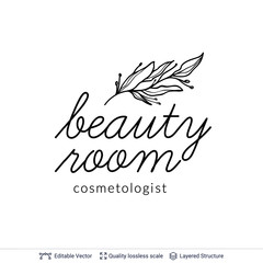 Obraz premium Beauty room or salon cosmetologist logo design.